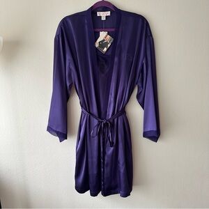 Oscar de la Renta Pink Label Ladies Purple Robe with nightie Large Beautiful VTG
